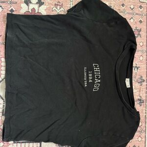 Garage Black Crop Top with Graphic Design